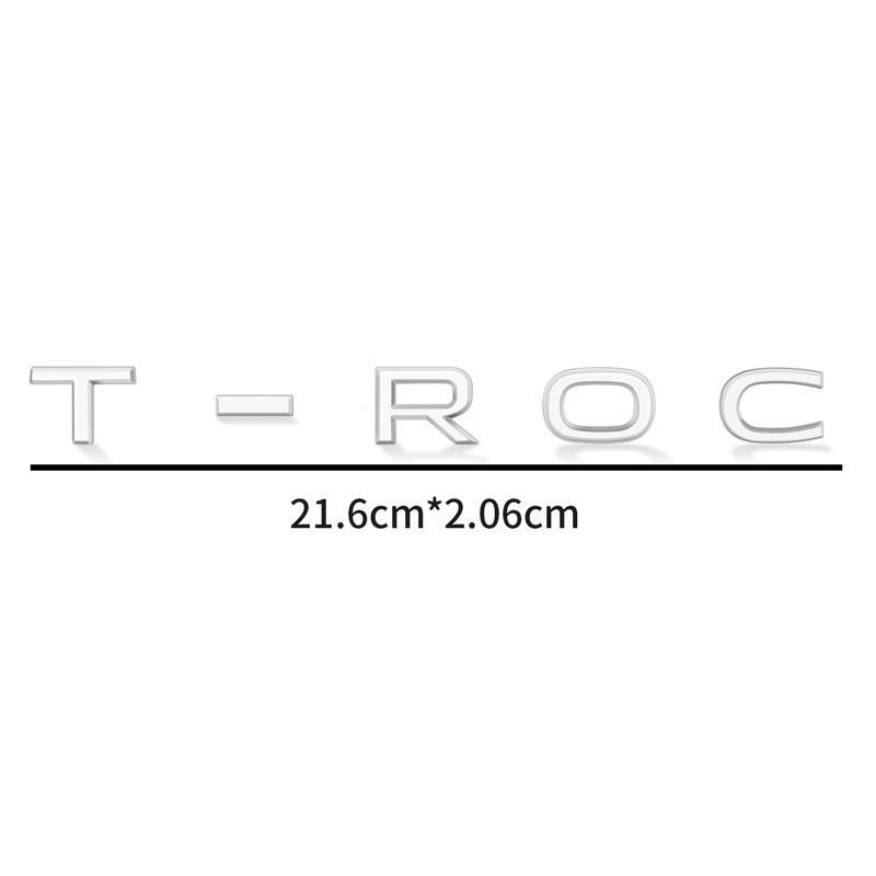 Decoración de Coche 3D ABS Cromado Insignia Emblema Maletero Coche Pegatina Para Volkswagen TROC T-ROC Logo Accesorios de Coche