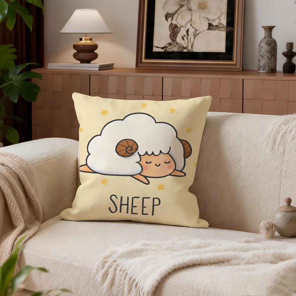 Cute Wataame Sheep Cushion Cover Cushion Cover Set 4Pcs 50x50 45x45 40x40 Pillowcase Decorative Sofa Home Decor