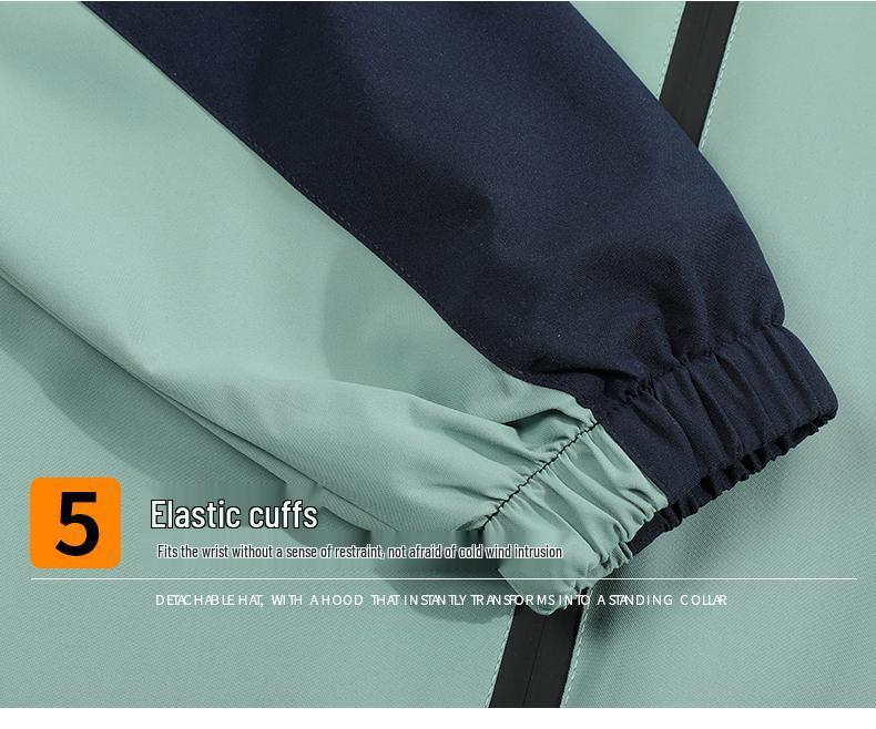 Unisex Windproof Waterproof Color Block Jacket for Spring & Autumn Hiking