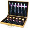 24Pcs Stainless Steel Tableware Set Steak Knife Fork Spoon Tableware Hotel Restaurant Tableware Gift Box Set Gift Tableware