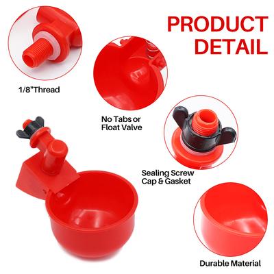 6pcs Chicken Drinker Cup Poultry Automatic Drinking Chicken Feeder Plastic Poultry Waterer Drinking Water Feeder for Chicks Duck