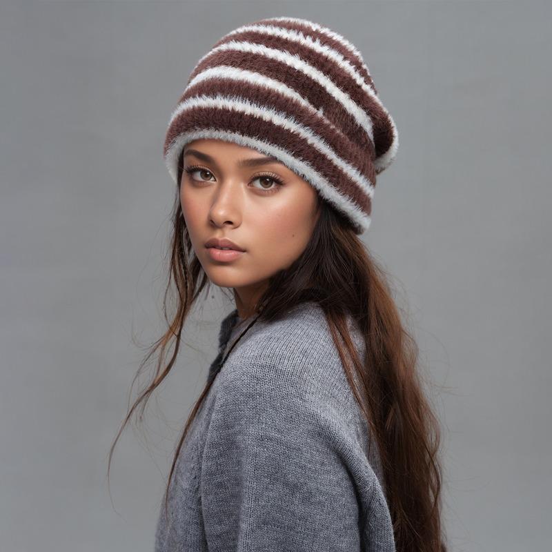 Homemade designer autumn and winter versatile wool hat women's winter decoration soft warm knitted cold hat