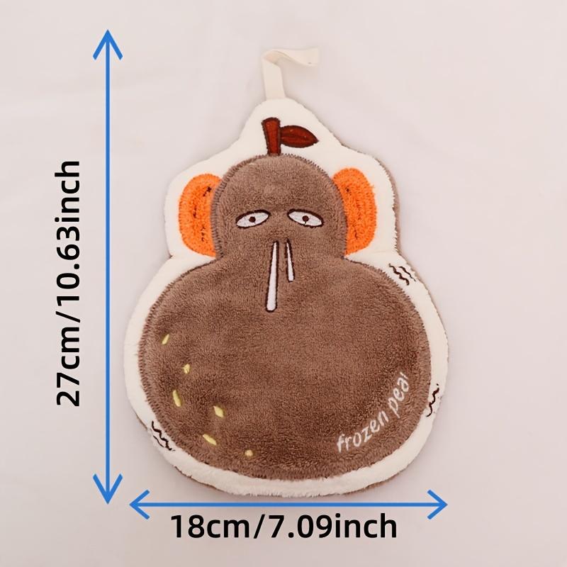 4pcs Cute Cartoon Fruit Vegetable Shaped Hand Towels Set, Super Absorbent Coral Fleece Kitchen Towels, Contemporary Knit Fabric, 800gsm Polyester