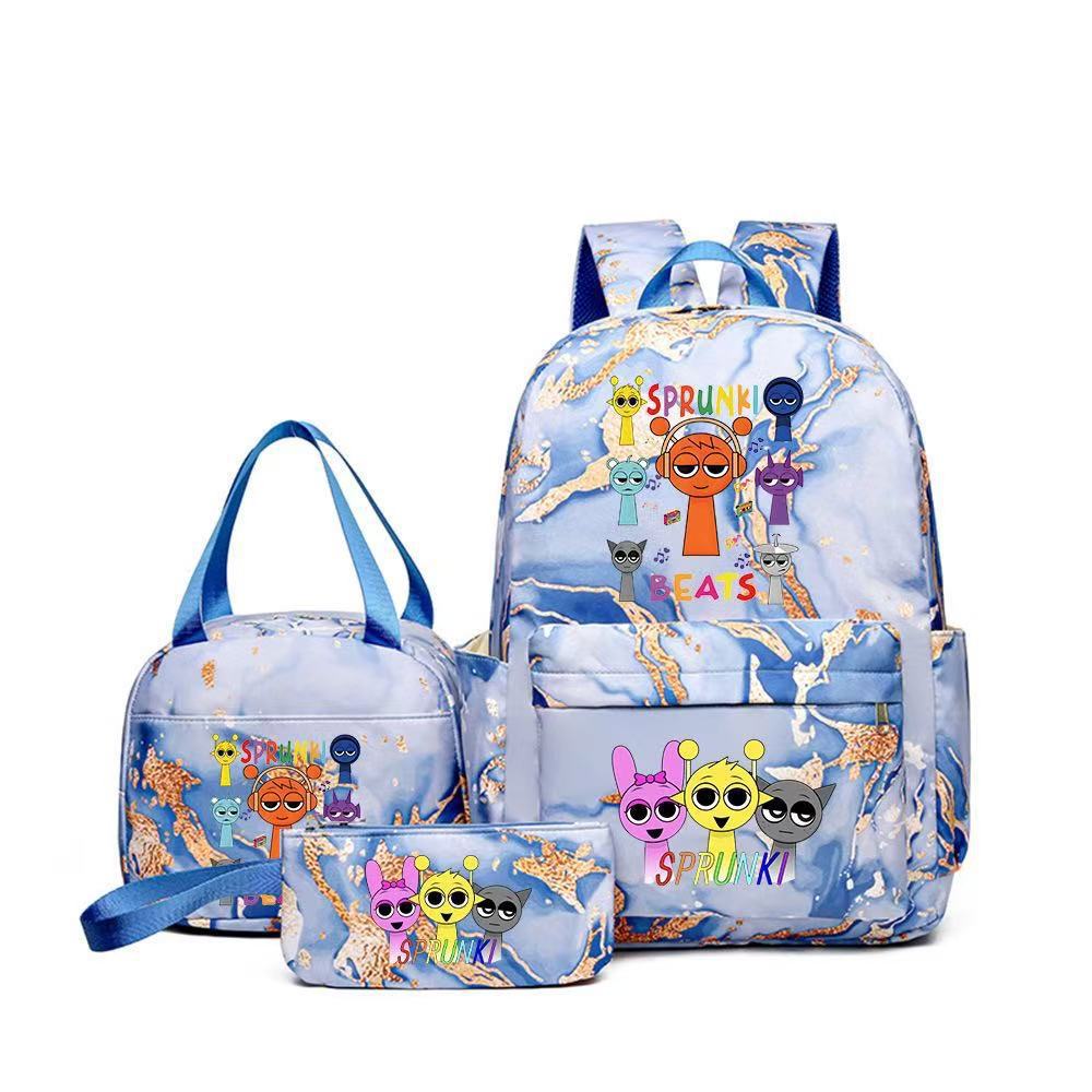 Rhythm zygote student schoolbag children's backpack backpack three-piece set