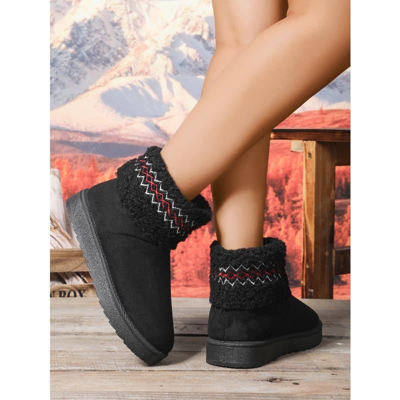 2025 Winter Fleece-Lined Thermal Snow Boots New Arrival Oversized Cuffed Casual Thickened Short Boots