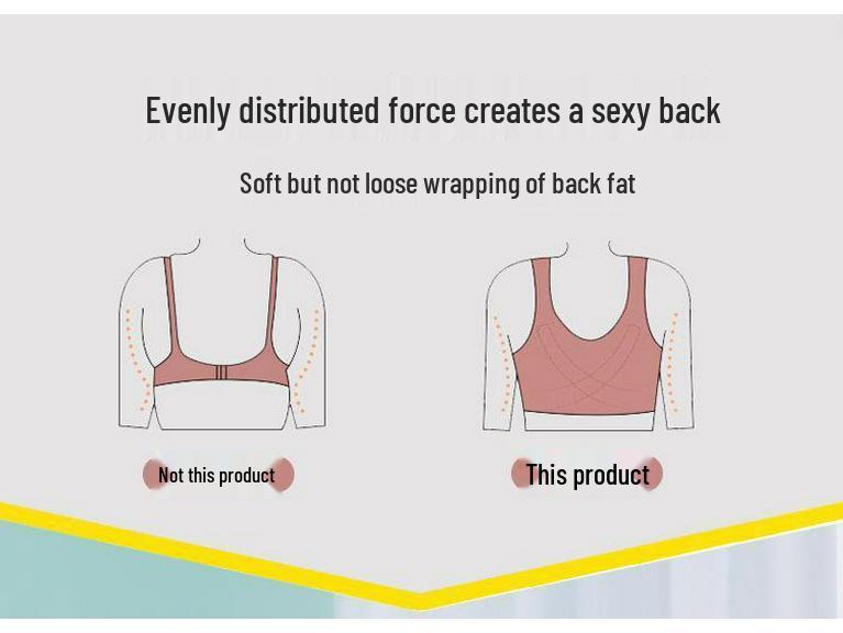 Women's Posture Correcting Bra: Front Buckle, Wireless, Breathable, Reduces Chest Appearance, for Summer.