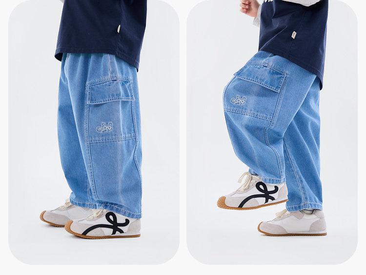 Dudu Home Kids' Jeans 2026: New Spring Style Boys' and Girls' Casual Long Pants.