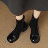 Krazing Pot Flock Winter Round Toe Modern Platform Size 33 Boots Size 43 Women Fashion British School Elastic Ankle Boots