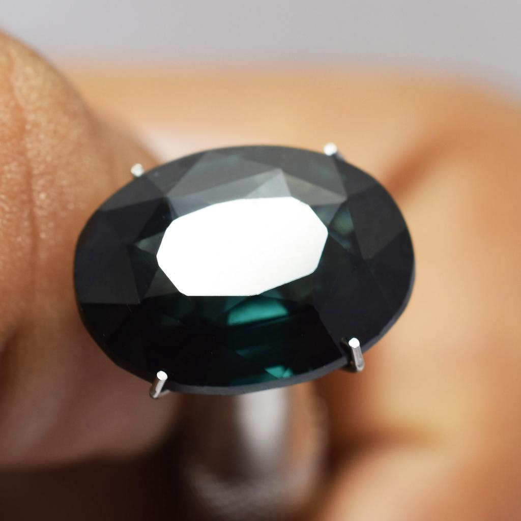 Natural Dark Green Sapphire Oval Cut 10.54 Ct Loose Gemstone CERTIFIED an-338-k