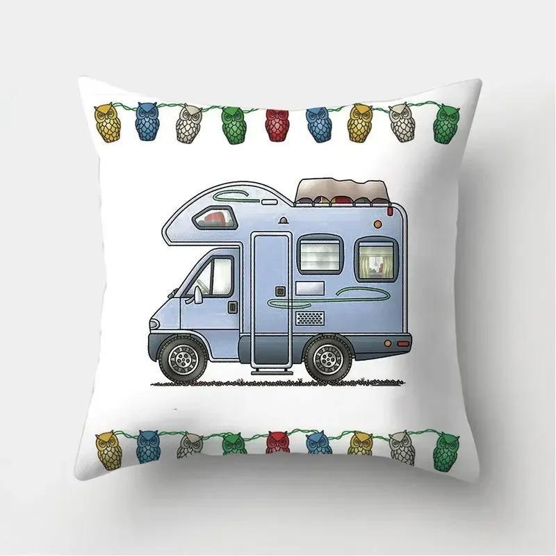 RV Pattern Home Decoration Living Room Decorative Pillowcases Decorative Pillowcases Cushion Covers Sofa Pillows