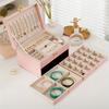 Multi Functional Jewelry Box with Three Layers of Leather Locks, Storage Box for Jewelry,Earring Jewelry Box,Earring Storage Box