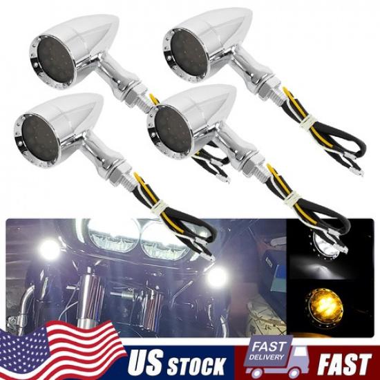 4X For Honda Shadow VLX 600 VT600C Chrome Motorcycle Blinker Turn Signals Light