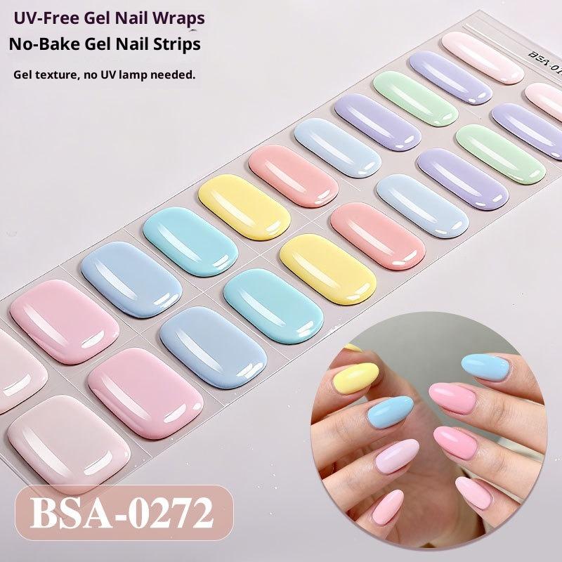 Europäischer und Amerikanischer Stil Einfarbige Nagelsticker UV-freie Gel-Nagelfolien Kein Backen Gel-Nagelsticker