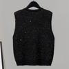 Women's French Style V-Neck Beaded Knit Vest