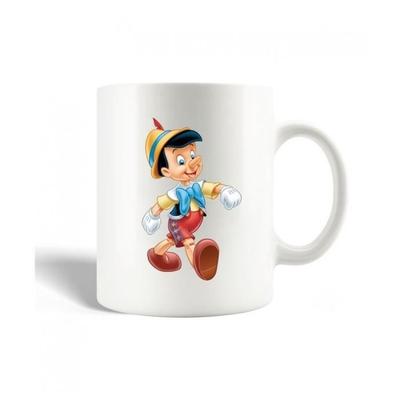 Ceramic Mug - Pinocchio - 30cl - White - Dishwasher Safe - Height 9.5 Cm