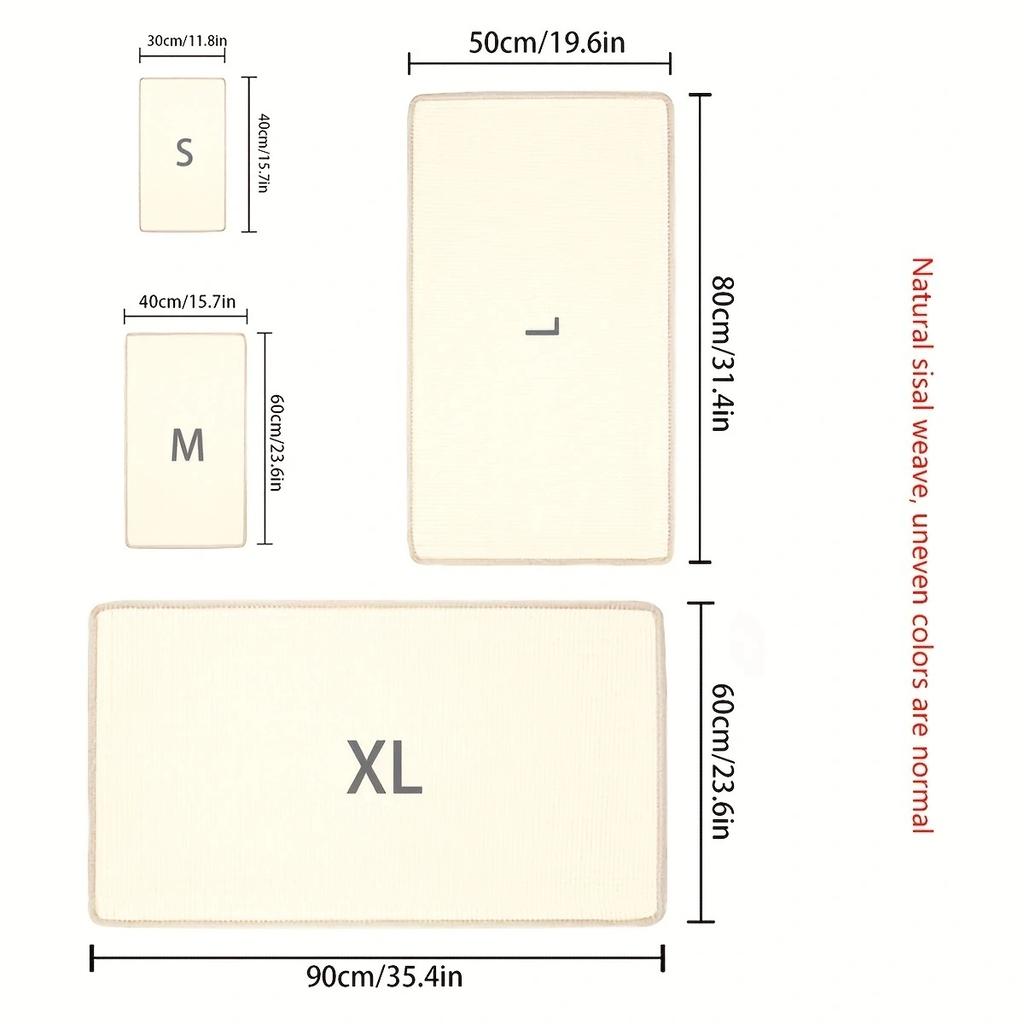 1 Stk. - Sisalhanf Katzenkratzmatte, Sofaschutzmatte, Haustierkatzenkratzbrett, kreatives neues Produkt, Katzenpfoten schleifen