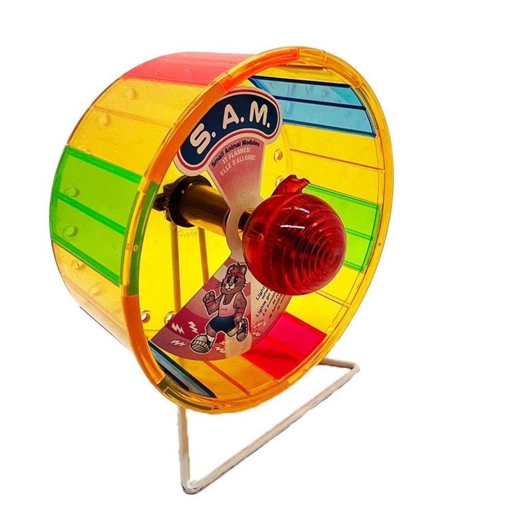 

Super Silent Hamster Exercise Wheel Bite Resistant with Light Colorful Running Wheel Stable Base Spinner Running Toy