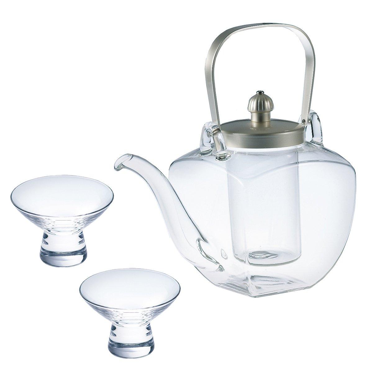 

Hirota Glass Square Chirori Sake Cup Set 10154-SLF