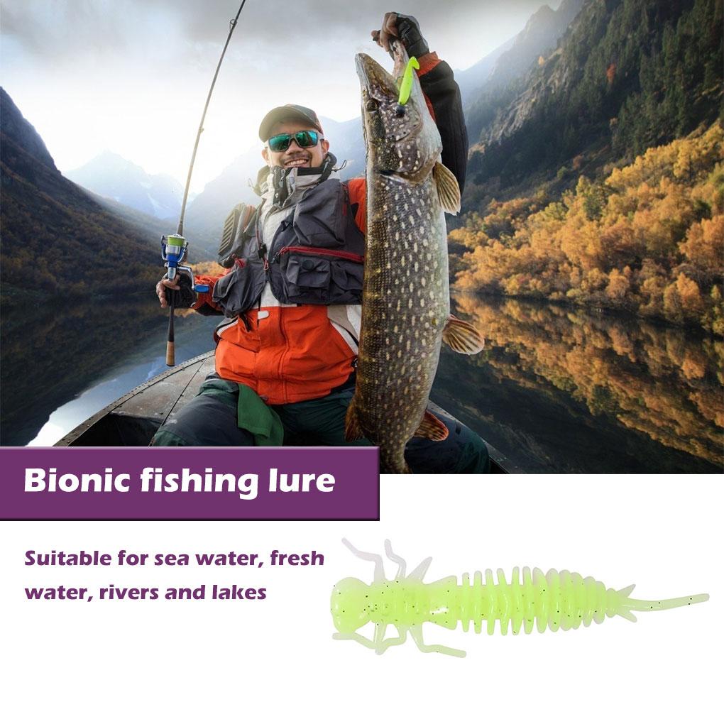10pcs Simulation Insect Baits Portable Fishing Lures Reusable Soft Fishing Baits 55MM Type I