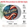 2D Flat, 1pc Patriotic Welcome Sign Wall Art - Reusable Aluminum Etched Decor for Home, Kitchen, Restaurant, Bedroom, Garden, Bathroom, Garage