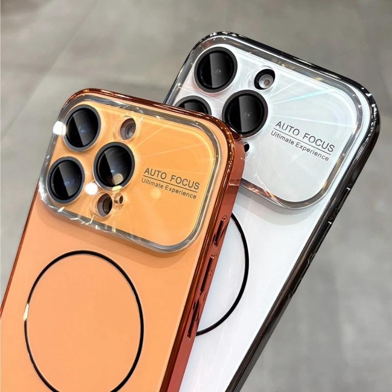 Luxury Laser Camera Magsafe Cover for iPhone 17Air 16 15  13 12 17Pro Max 16Pro 15ProMax Large Window Matte Magnetic Phone Cover