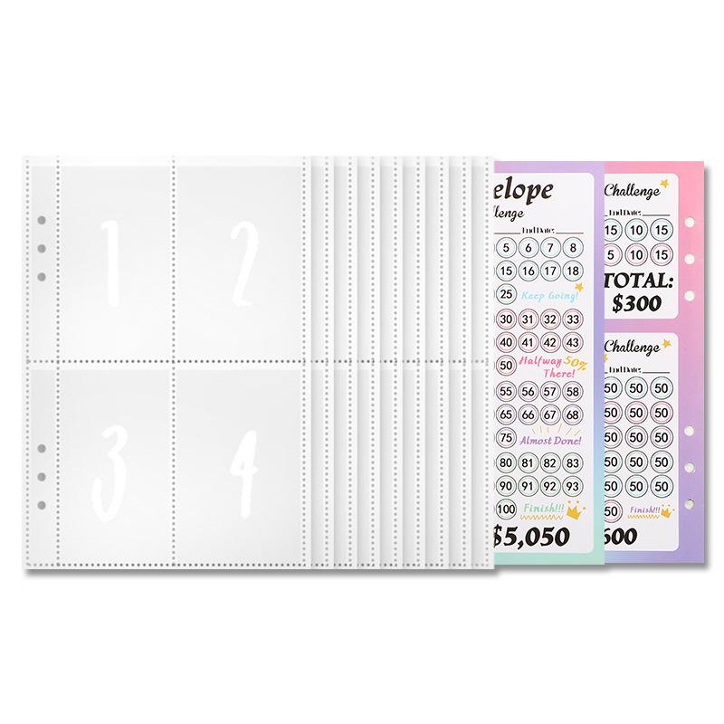100-Day Envelope Challenge Loose-Leaf Notebook: PU Colored Savings Planner for Couples
