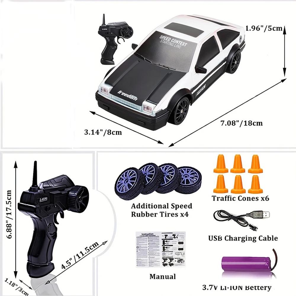 2.4G Drift Rc Car 4WD High Speed RC Drift Car Toy Remote Control GTR Model AE86 Vehicle Toys for Children Gifts