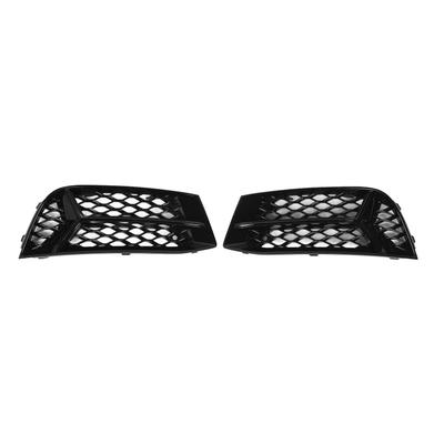 1 Pair Fog Light Grill Covers Front Bumper Side Grille Guards Lamp Frame Trim 8V5807681M Bright Black For Sedan