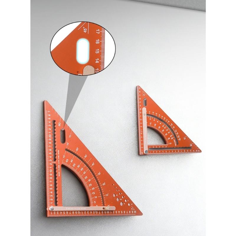 Adjustable Aluminum Alloy Triangle Ruler For Precise Angle Measurement And Straight Line Drawing Woodworking Projects