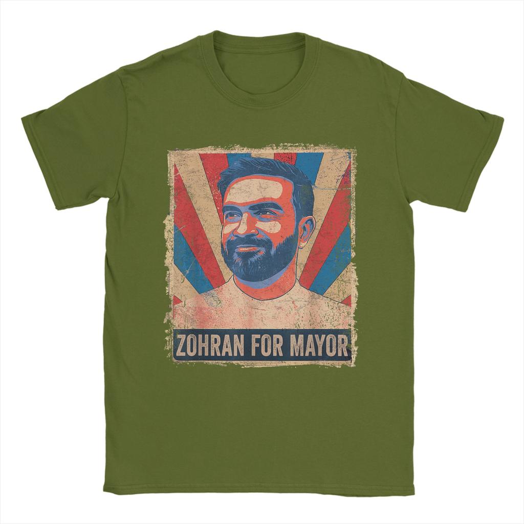 Men's T-Shirt Zohra Mamdani For Mayor Zohran Mamdani T Shirts Harajuku  Summer Tee Shirt Y2K Fun Cotton Clothing Plus Size