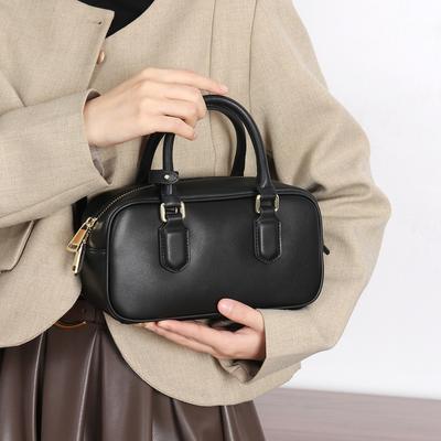 Damenmode Rindsleder Echtleder Boston Tasche Einfarbig Designer Einzelne Schulter Umhängetaschen Büro Damen Tragetasche