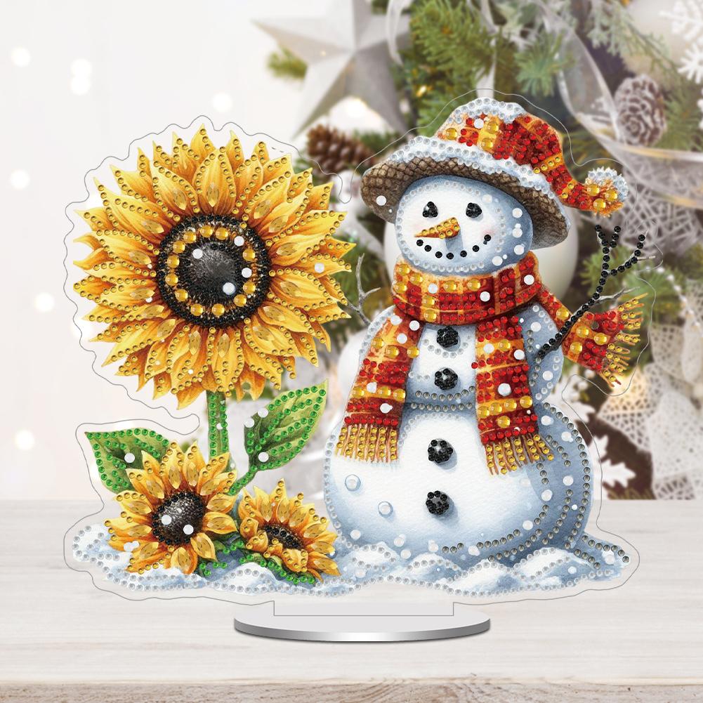 Acrylic Special Shaped Christmas Table Top Diamond Painting Ornament Kits Desktop Diamond Art Kits for Home Office Desktop Decor