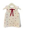Girls White Heart Print Sleeveless Dress Summer Peter Pan Collar Princess Sundress Cute Casual Party Outfit For Kids