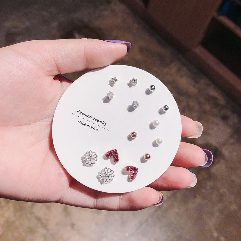 

Ceramic Flower Watermelon Combination Cute Earrings Sterling Silver Needle Burgundy