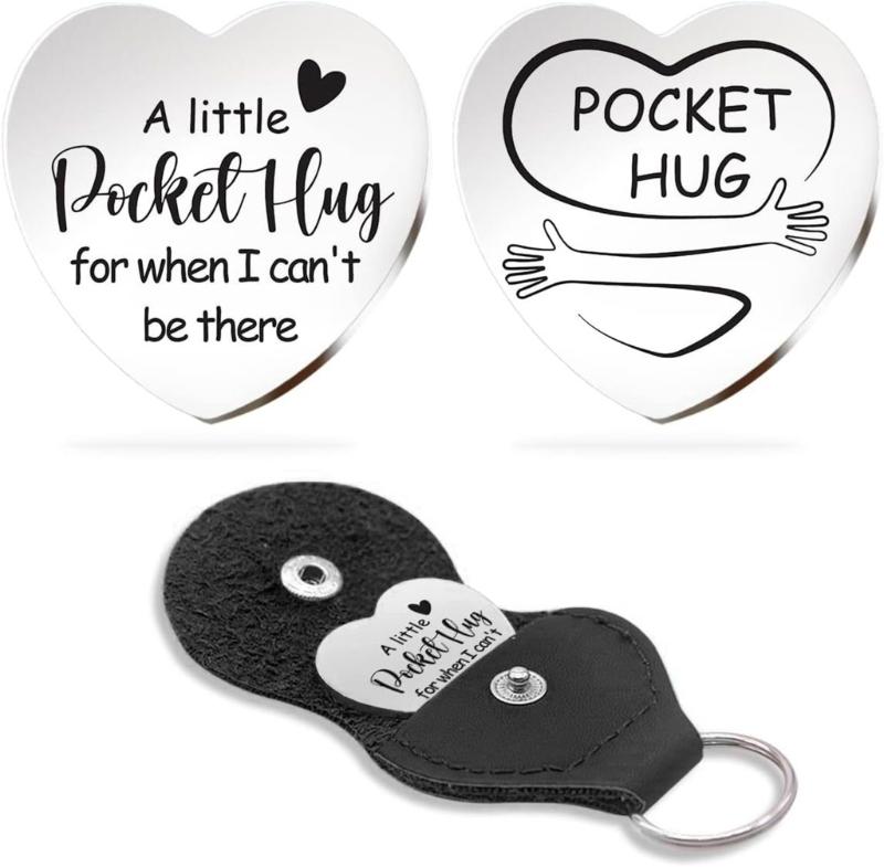 Heart Shaped Keychain Little Pocket Hug from Mom Unique Keychain Fashion Jewelry
