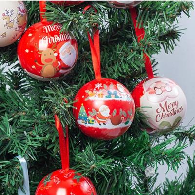 6.5cm Christmas Ball Christmas Tree Ornament Home Hanging Pendant Spherical Gift Iron Box New Year Decoration Xmas