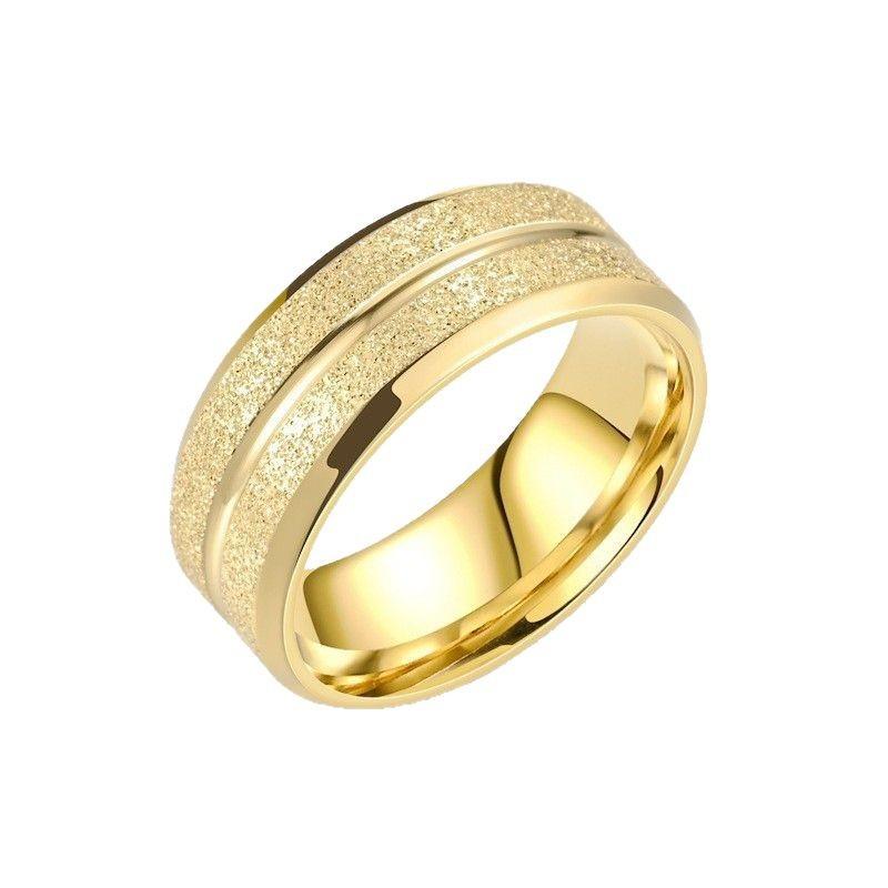 304 Stainless Steel Ring Middle Groove Matte Ring for Women Fashionable High-end Titanium Steel Ring Set