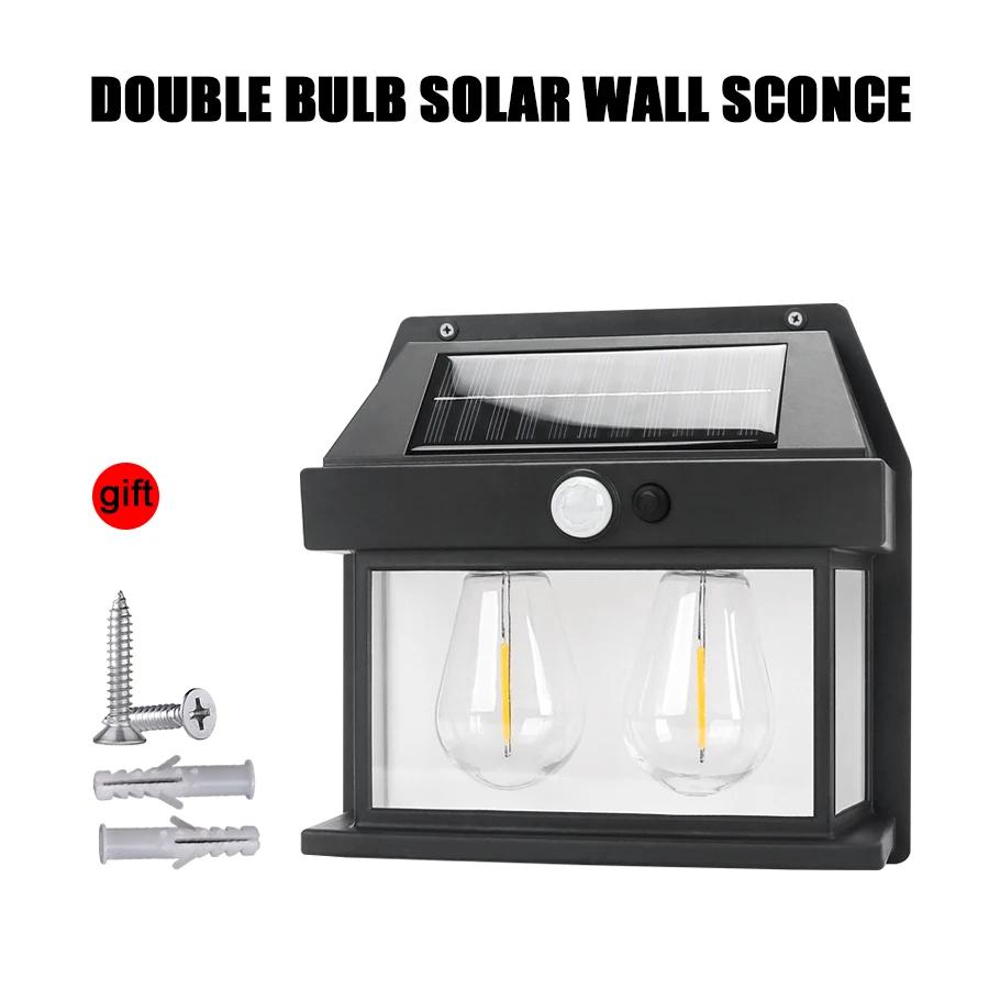 Outdoor Solar LED Wall Light, LED Sensor Light, Garden Landscape Light, Decorative Corrugated Light with Three Lighting Modes