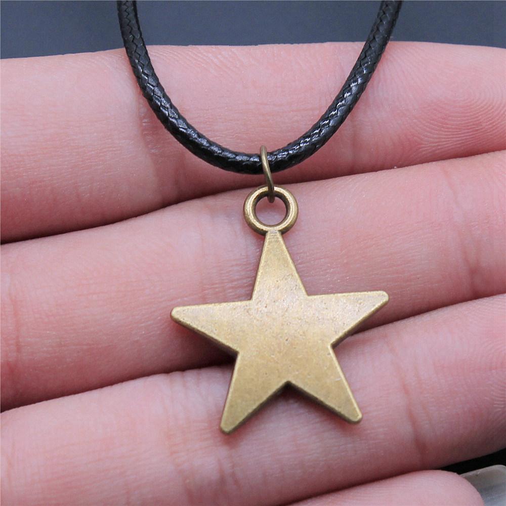 Pěticípá hvězda Slunce Měsíc Pentagram Nebeský přívěsek Starožitný bronzový kov Párový náhrdelník Trendy