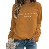 Women's Crew Neck Long Sleeve Loose Fit Sweatshirt Casual Letter Graphic Pullover