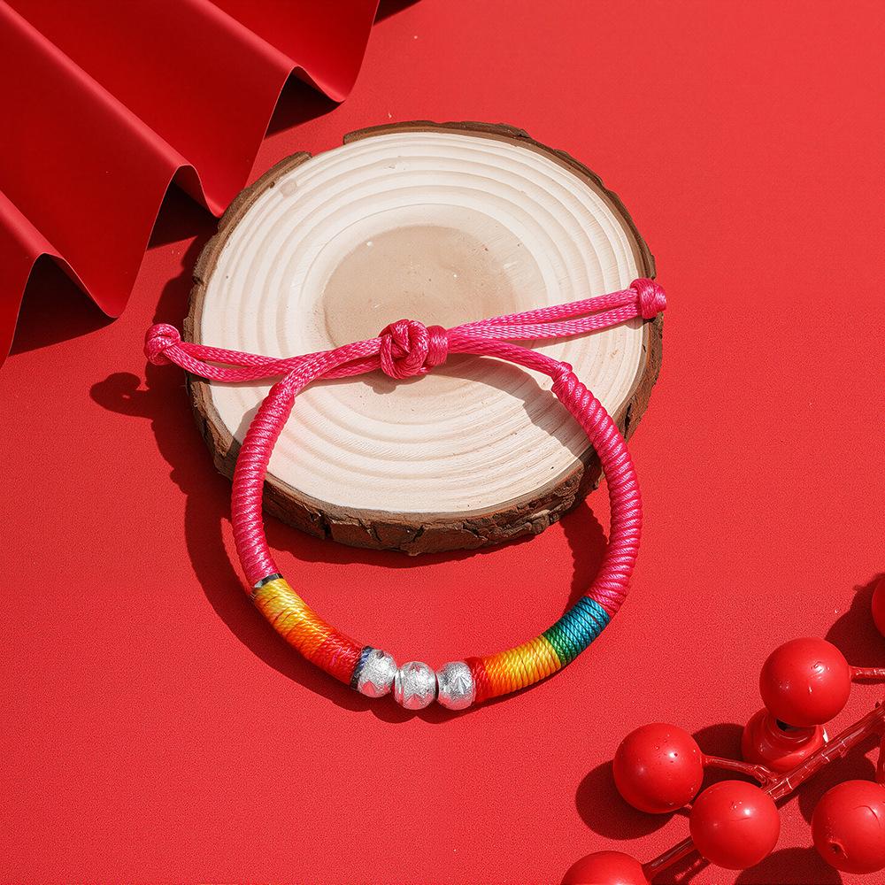 Colorful Rope Beaded Ethnic Style Hand-Woven Hand Rope, Tibetan Light Luxury High Sense Adjustable Fashion Jewelry Women