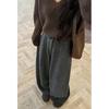 Women's Retro Wool Blend Relaxed Slimming Wide-Leg Pants - 2025 Autumn/Winter Collection
