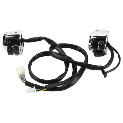 2 X Motorcycle 25mm 1  Handlebar Control Switch   Wiring Harness Silver