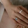 Verstellbare Größe Art Deco Geometrischer Ring Vintage Stil Glänzender Mondsteinring Damen Ins Einfach Kalter Wind Fingerring Nischen Design Zeigefingerring