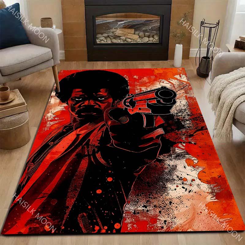 1PC Graffiti-style figure with gun Carpet for Living Room Bedroom Sofa Home Decor Rus Non-slip Floor Mat Luxury Gift
