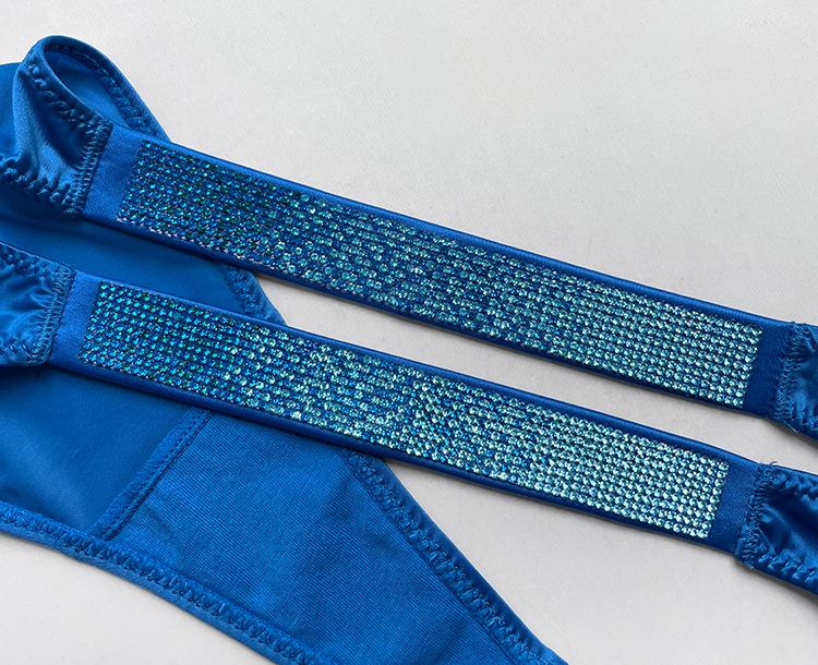 European & American Sexy Rhinestone Thong: Women's Fitness Sports High-Cut T-Pants