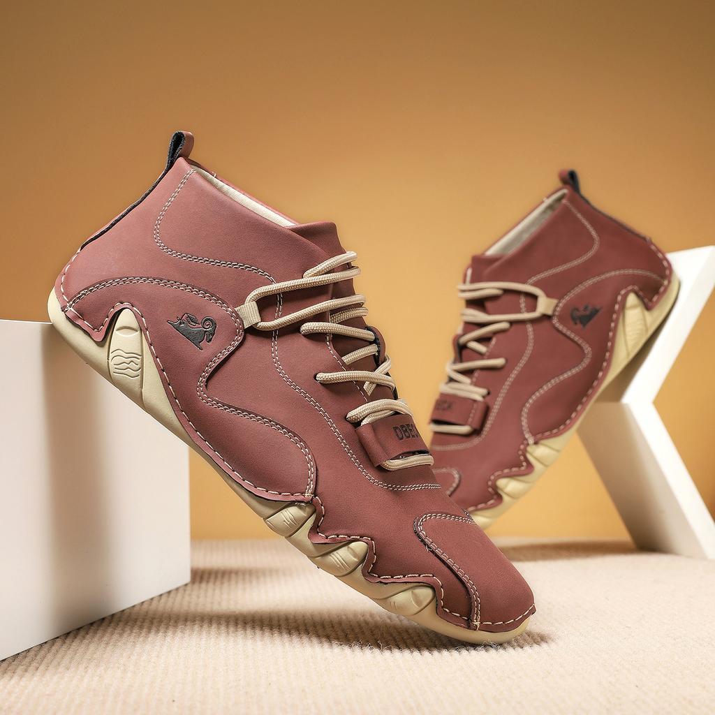 Spring Shoes for Men Women Leather Casual Shoes Pointed Toe Sport Shoes Street Lace-up Sneaker Big Size