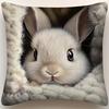 1 Adorable Hotot Rabbit Cushion Cover, Perfect for Christmas, New Year, and Valentine's Day, Adding a Festive, Cozy, and Warm Atmosphere To Your Livin