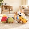 Plush Toys for Pets To Bite Fruit Dog Toy with Bell, Squeaky Interactive Chew Toy, Safe Small Dogs Soft Stuffed Medium Biting Shaking Boredom