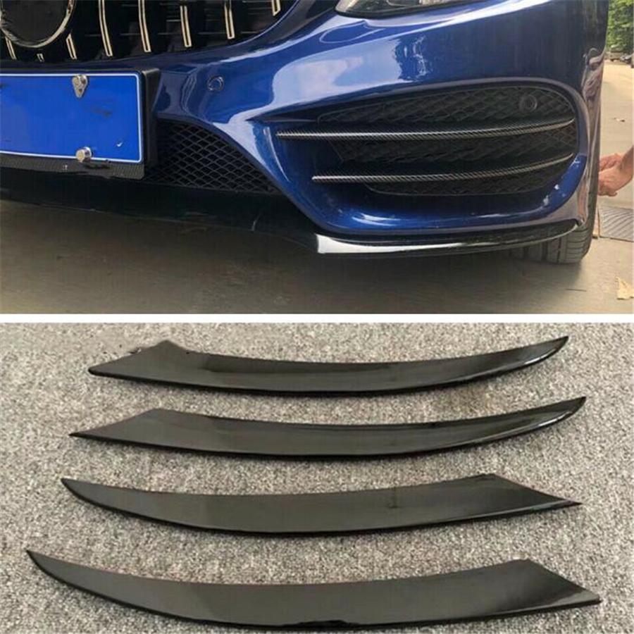 Front Fog Light Decorative Cover Trim For 2015-2018 Mercedes-Benz C Class Glossy